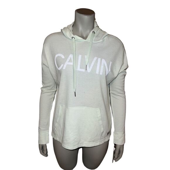 Calvin Klein Tops - Calvin Klein Performance Women's Green Logo Waffle Knit Hoodie Small NWD